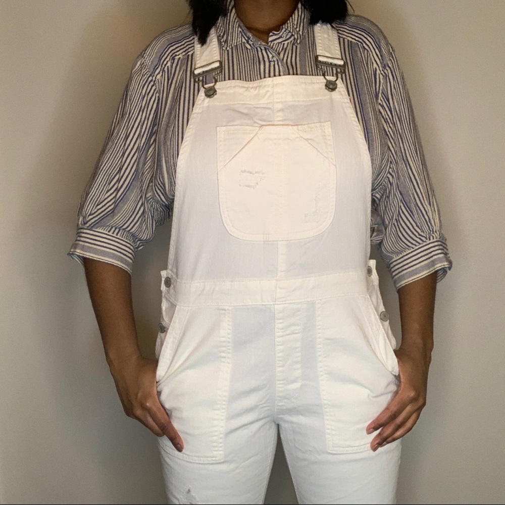 White Denim Overalls